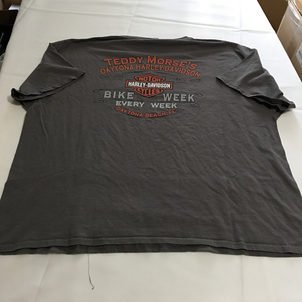 Harley Davidson T-Shirt Mens 3XL Gray Teddy Morse Daytona Bike Week